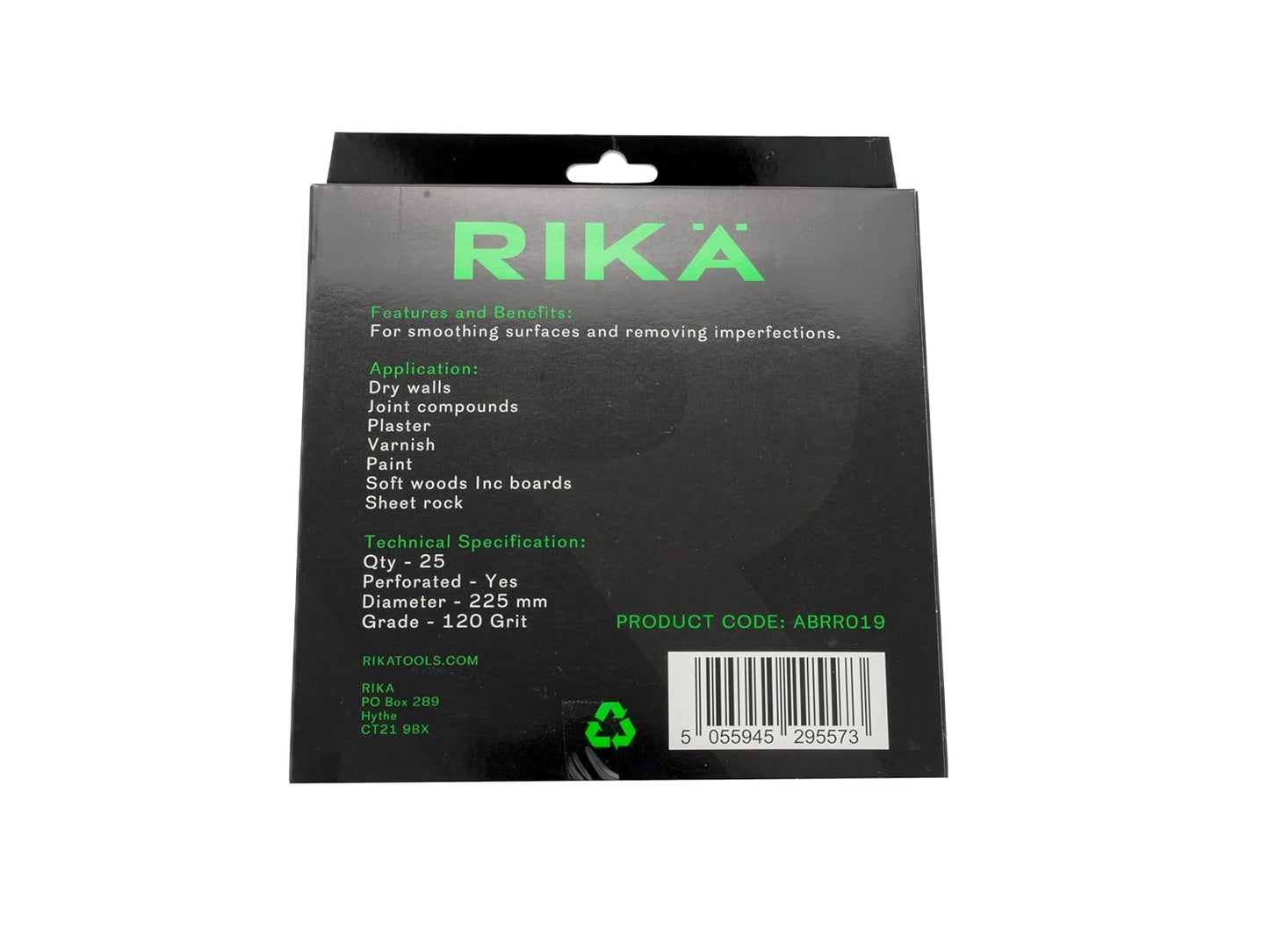 Rika Drywall Sanding Disc 225mm - Perforated 25pk