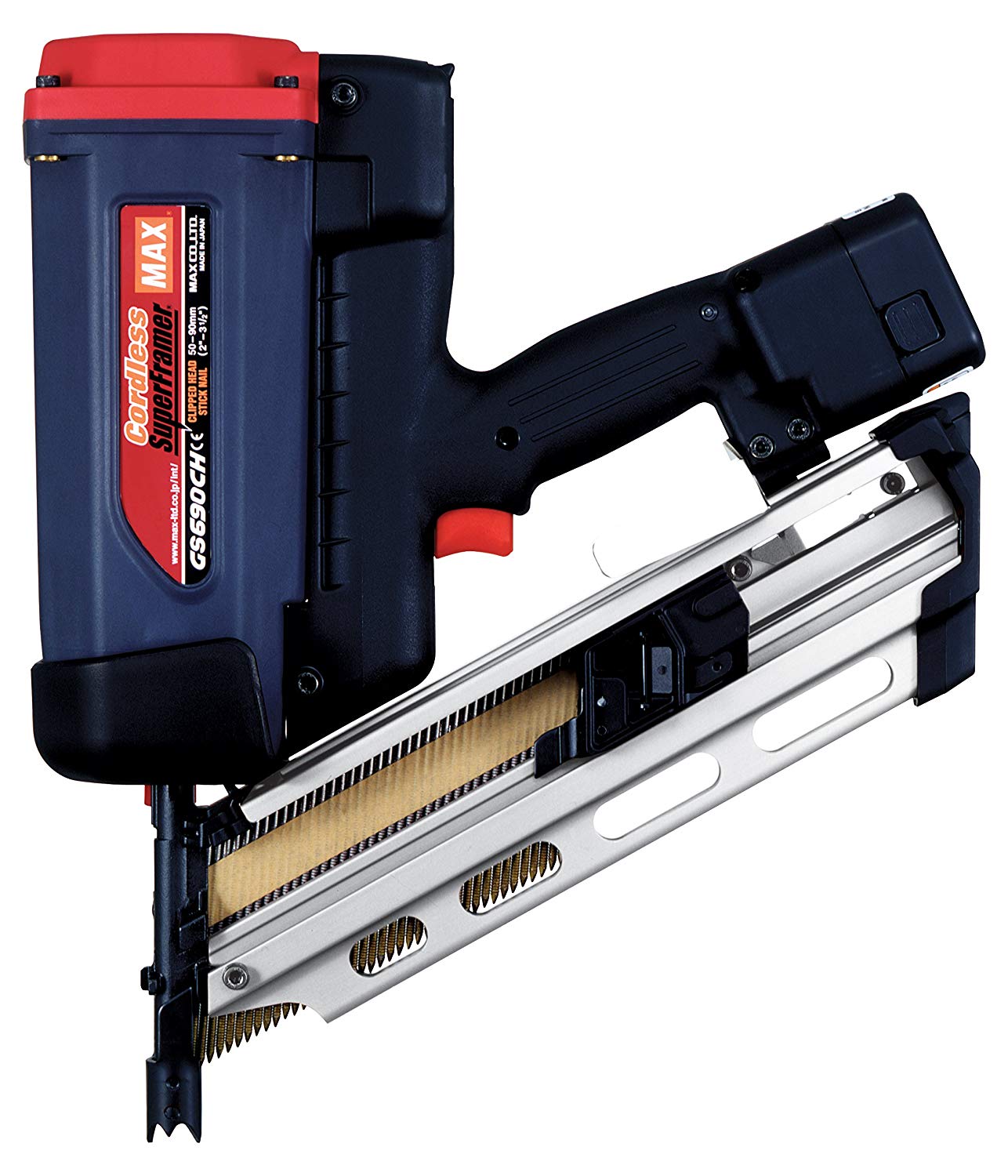 MAX GS690CH Paper Collation Battery Gas Strip Nailer - 50-90mm