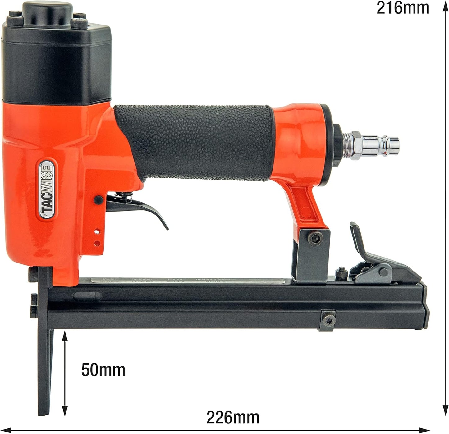 Tacwise A7116LN Long Nose 71 Series Upholstery Air Stapler - 4-16mm
