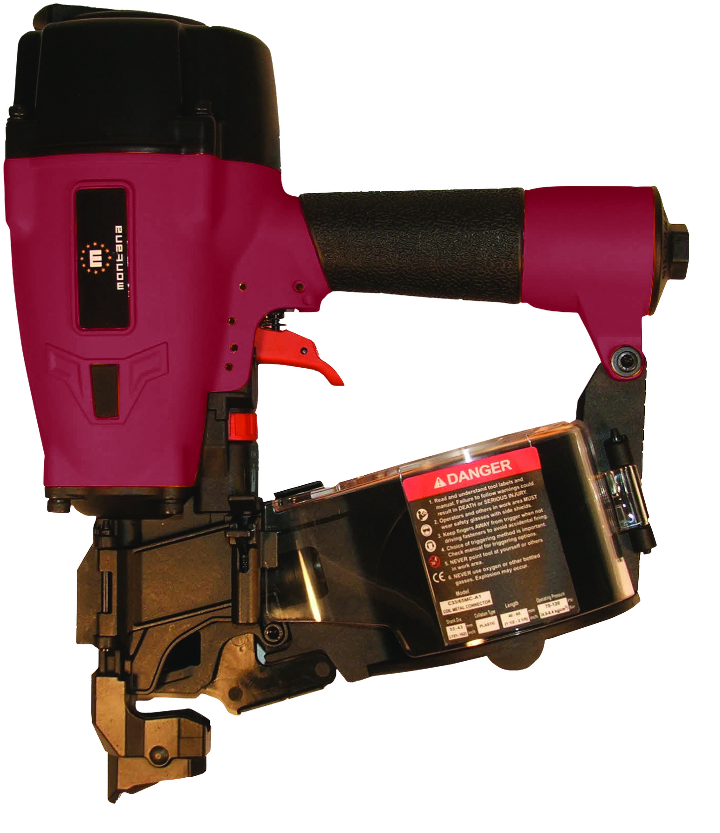 Montana CNP33-65 Positive Placement Joist Hanger Air Coil Nailer - 33-65mm