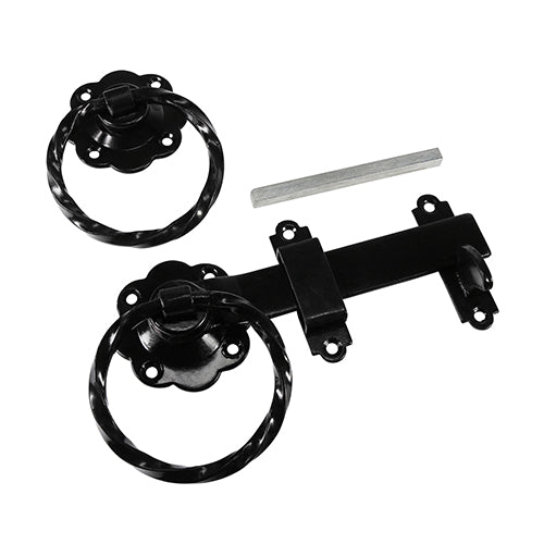 Twisted 6" Ring Latch - Black