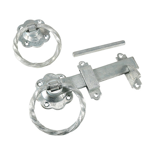 Twisted 6" Ring Latch - Hot Dipped Galvanised